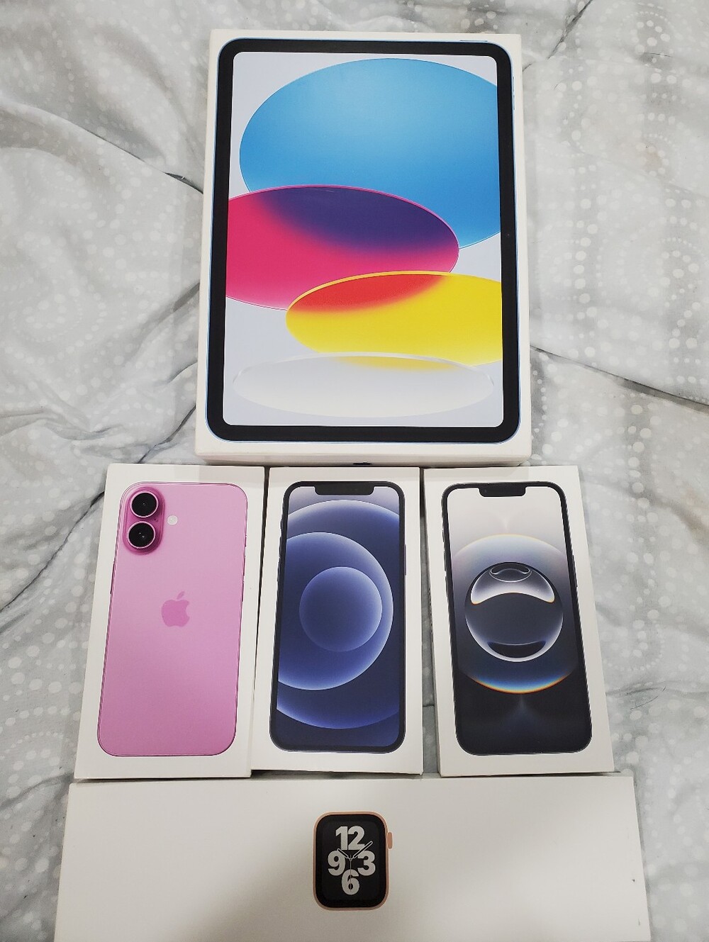 Lot of 5 Original Apple Empty Boxes Only - iPhone 16 16e 12 iPad Apple Watch SE